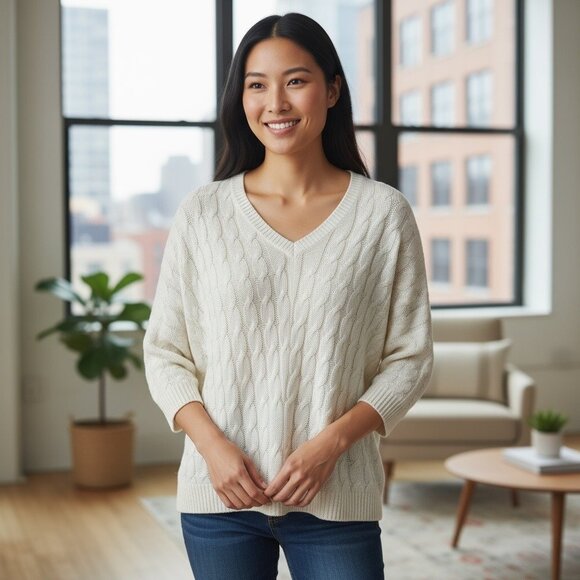 New York & Company Tops - New York & Company Women's White Knitted Top
